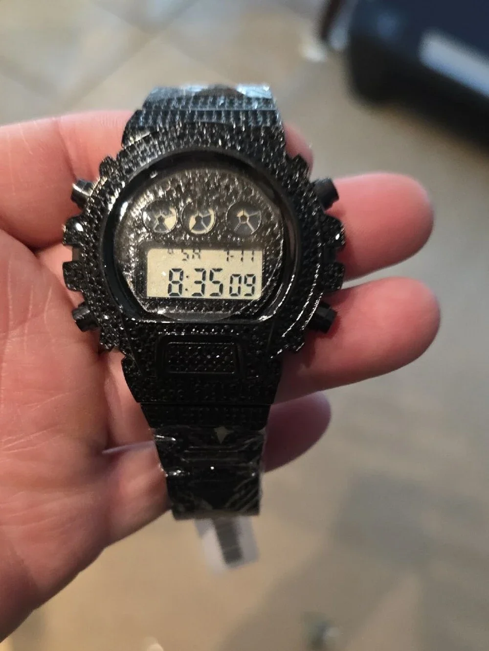Activa Soluna Black Digital Sports Watch with LED Display